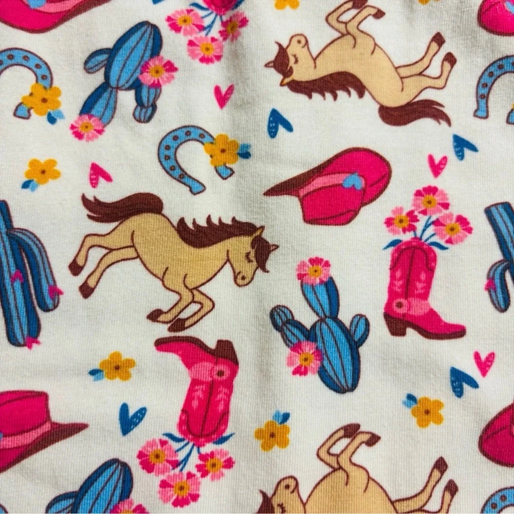 Counting Daisies Girl's Size 10 Dress Western Cowgirl Bell Sleeve Rodeo Horses